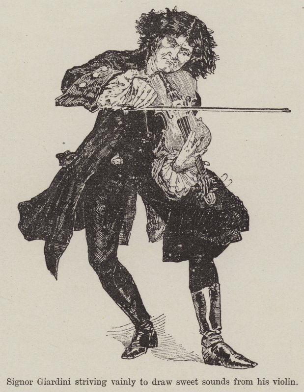 Eine Geige mit einem Lied, von R. E. Francillon (Stich) von English School