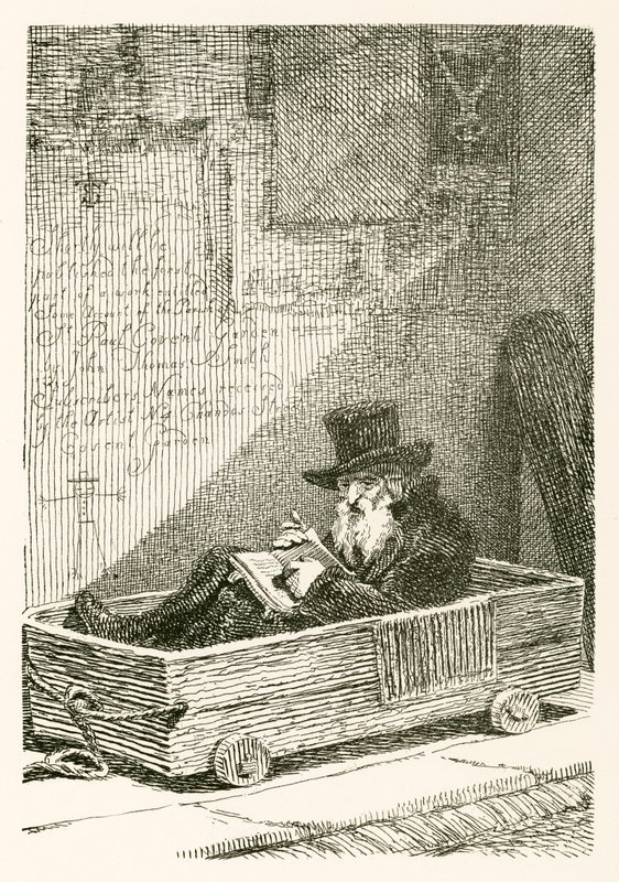 Ein jüdischer Bettler, der die Nutzung seiner Beine verloren hat von English School