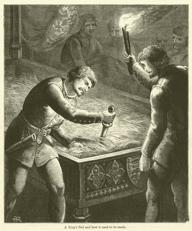 Ein Königliches Bett und wie es gemacht wurde (Gravur) von English School