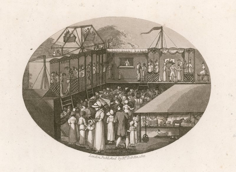 Ein Londoner Jahrmarkt möglicherweise in Camberwell von English School
