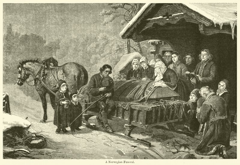 Ein norwegisches Begräbnis (Stich) von English School