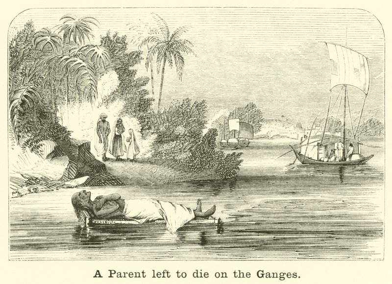 Ein Elternteil, der am Ganges zum Sterben zurückgelassen wurde von English School
