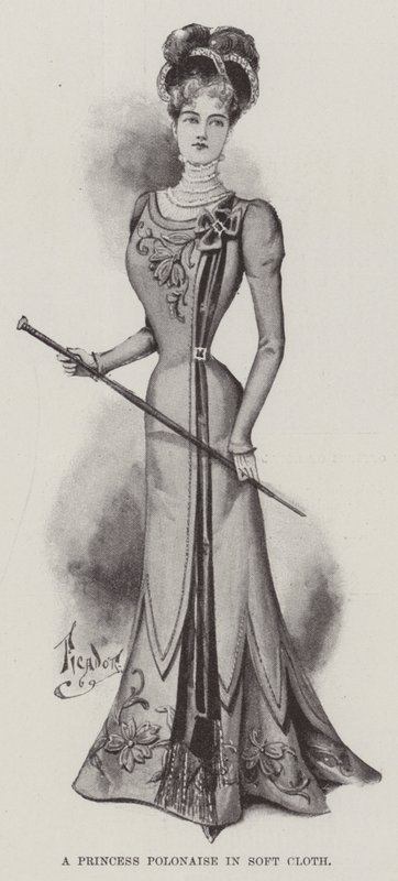 Eine Prinzessin-Polonaise aus weichem Stoff von English School