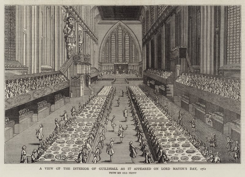 Ein Blick ins Innere der Guildhall, wie sie am Lord Mayor