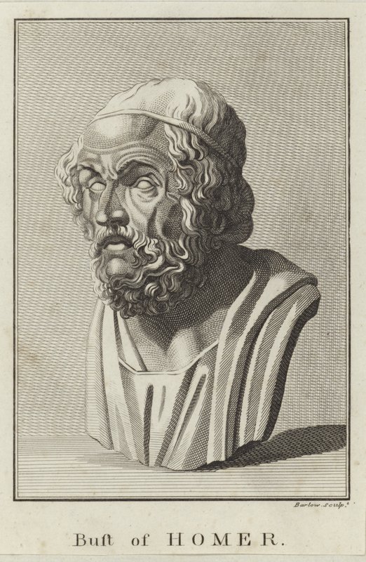 Eine Büste von Homer von English School