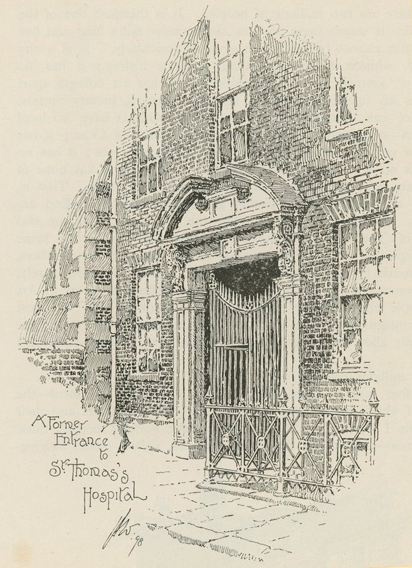 Ein ehemaliger Eingang zum St Thomass Hospital, London von English School