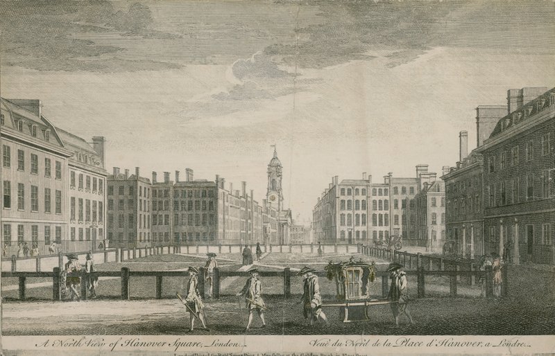 Eine Nordansicht des Hanover Square, London von English School