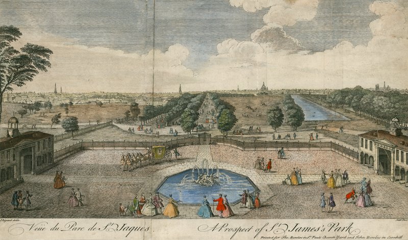 Ein Ausblick auf den St Jamess Park, London von English School