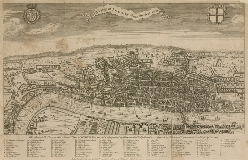 Ansicht von London um das Jahr 1560 von English School