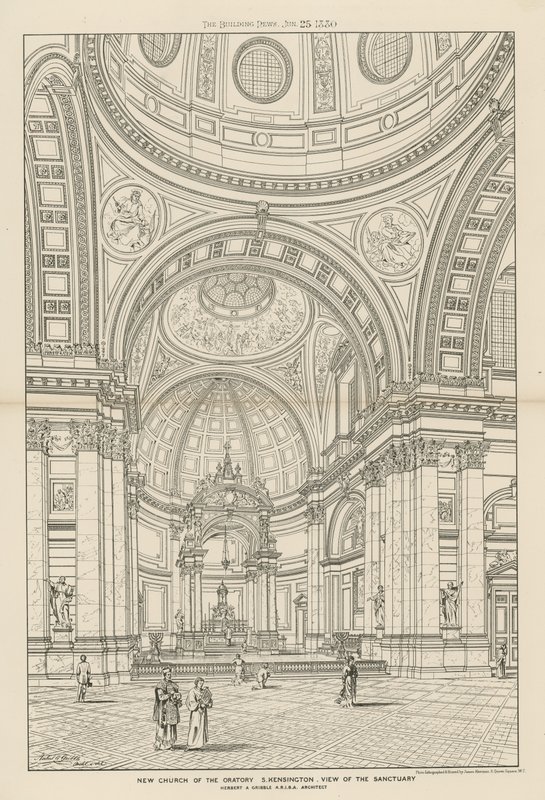 Ein Blick auf das Heiligtum in der neuen Kirche des Oratoriums von English School