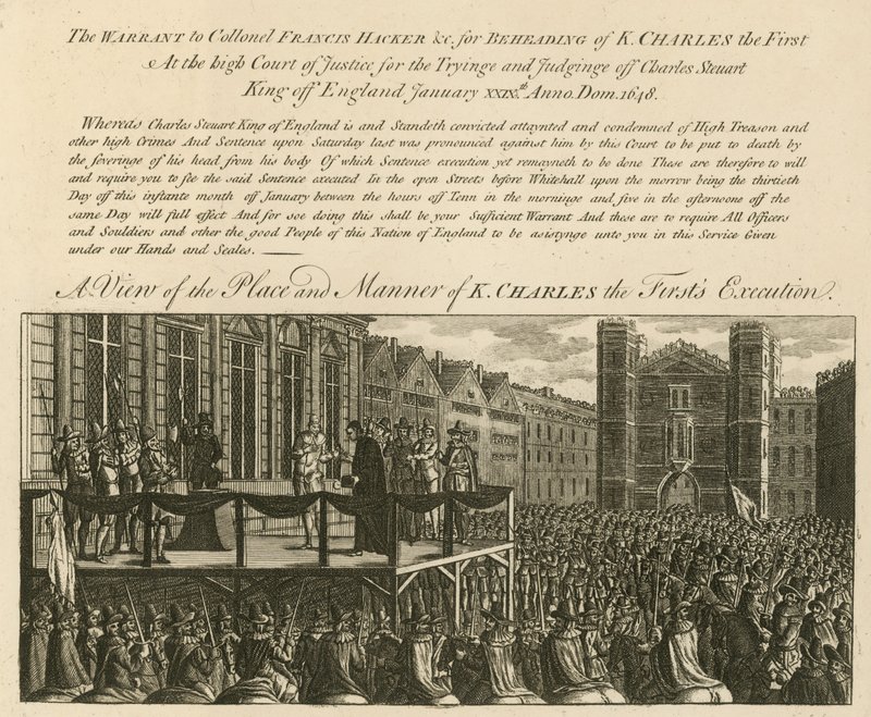 Ansicht des Ortes und der Art der Hinrichtung von König Karl I. von English School
