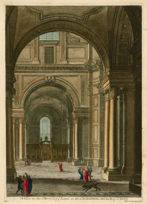 Ansicht der Morgenkapelle in der Kathedrale von St. Paul, London von English School