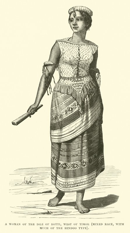 Eine Frau der Insel Rotti, westlich von Timor, gemischte Rasse, mit viel vom Hindu-Typ von English School