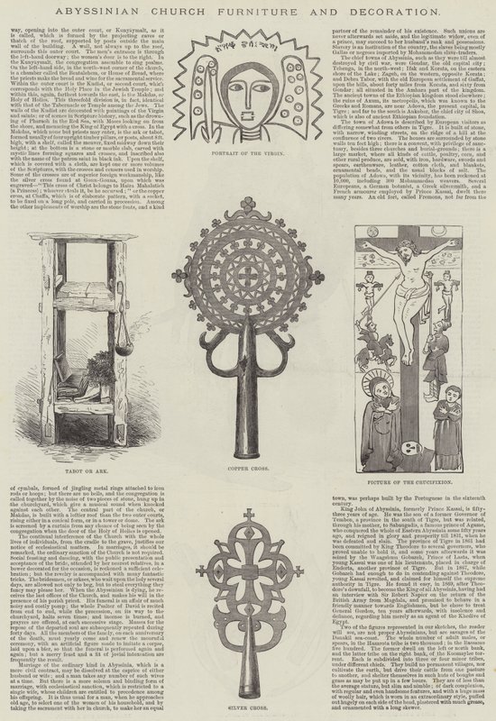 Abessinische Kirchenmöbel und Dekoration (Gravur) von English School