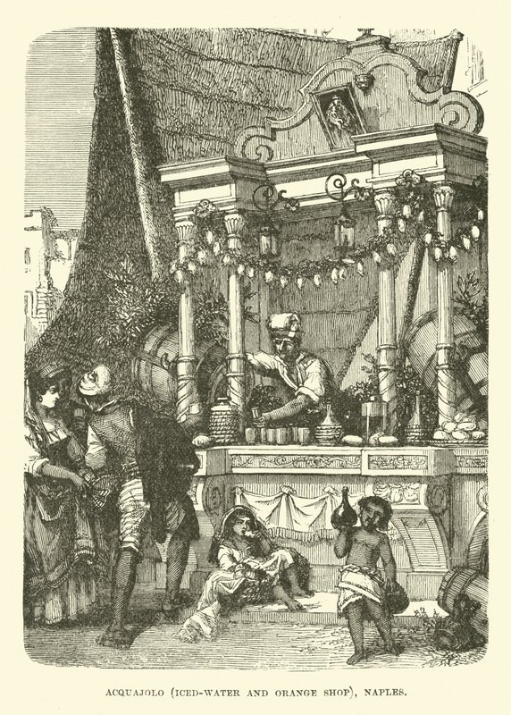 Acquajolo, Eiswasser- und Orangenladen, Neapel von English School