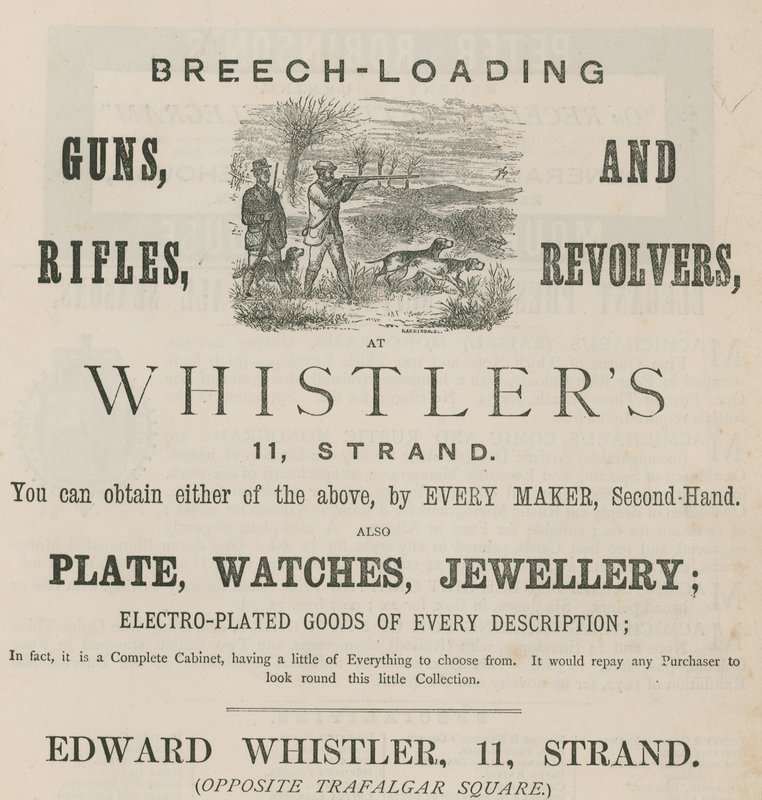 Anzeige für Edward Whistler, 11 Strand, London von English School