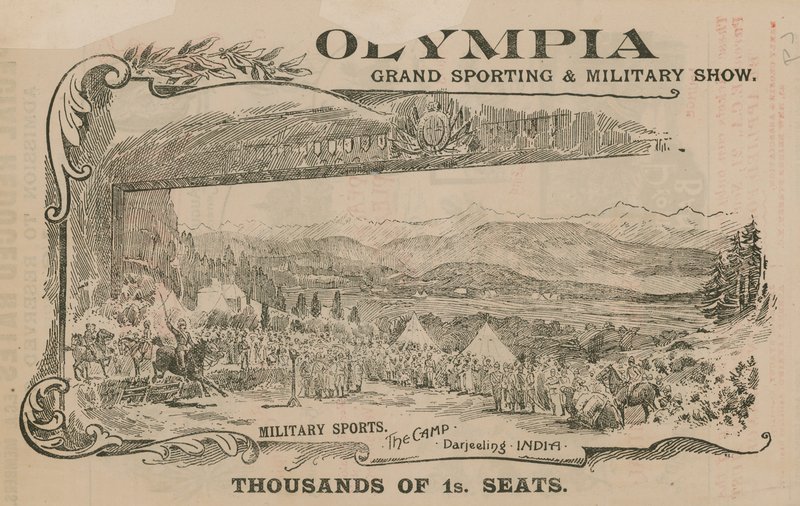 Werbung für eine Große Sport- und Militärshow in Olympia, London von English School