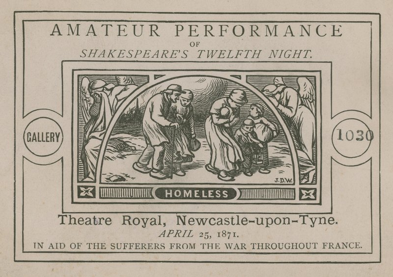 Werbung für eine Amateuraufführung von Shakespeares Zwölfte Nacht von English School