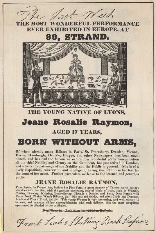 Anzeige für einen Auftritt von Jeane Rosalie Raymon von English School