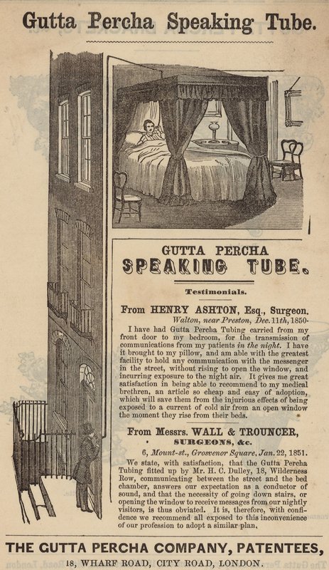 Werbung für das Gutta-Percha-Sprechrohr von English School