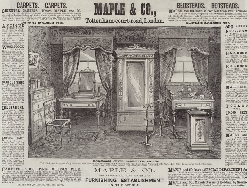 Werbung, Maple und Company (Gravur) von English School