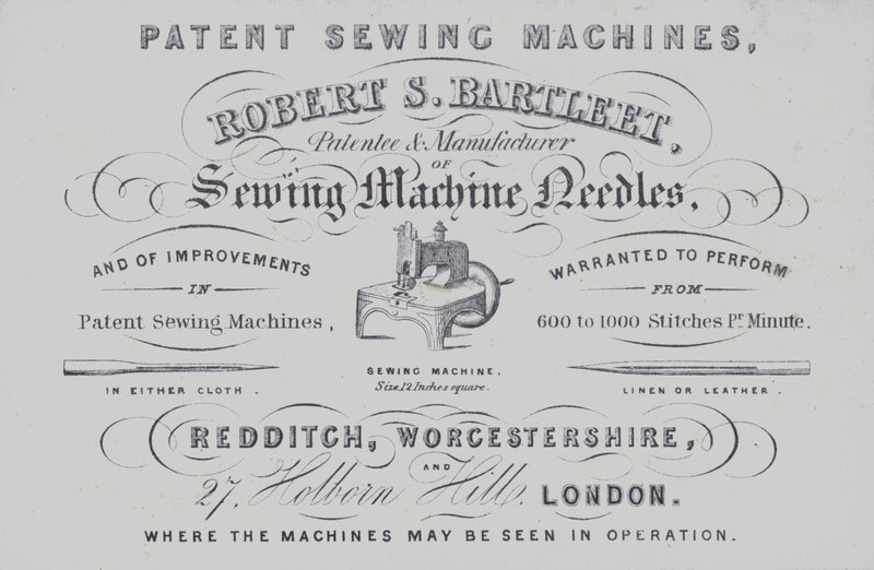 Werbung für Robert S Bartleet Nähmaschinen von English School