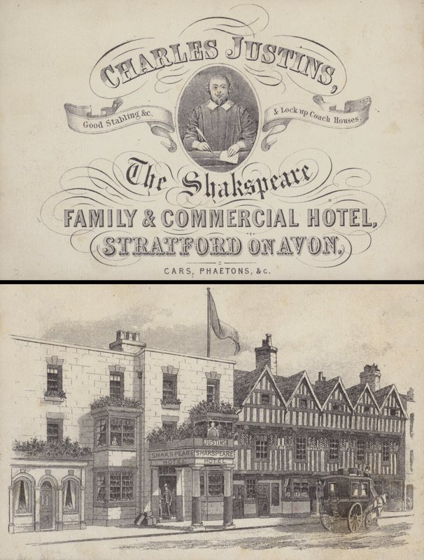 Werbung für das Shakspeare Hotel, Stratford on Avon, Warwickshire von English School