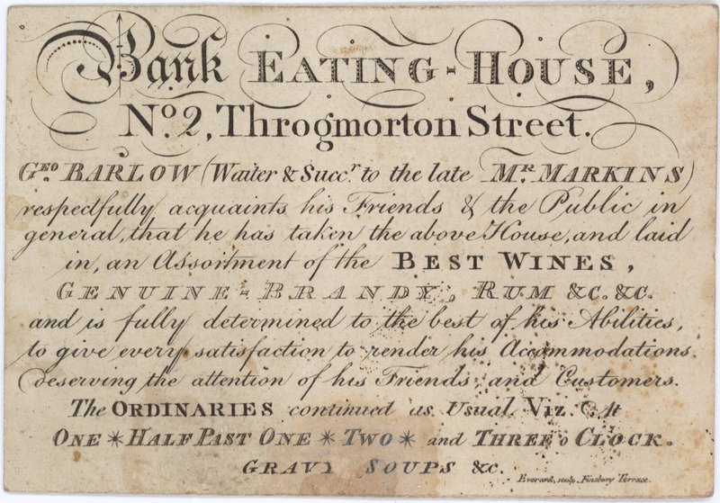 Werbung für das Bank Eating House von English School