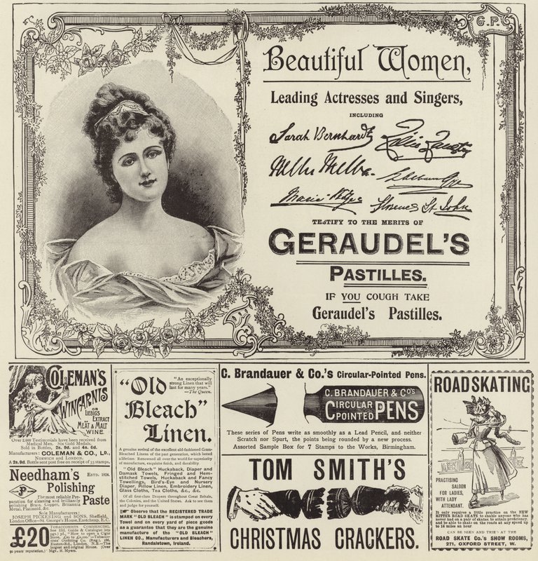 Werbeseite aus The Graphic Christmas Number 1896 von English School