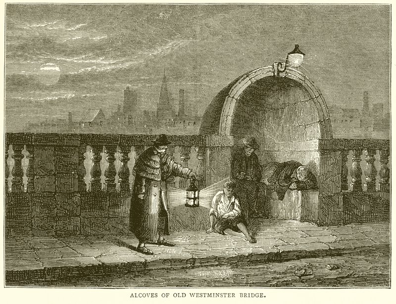 Nischen der alten Westminster Bridge von English School