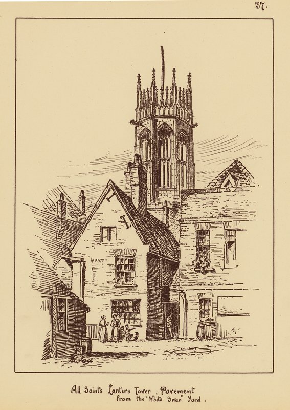 Allerheiligen, Laternen-Turm, Pflaster, vom "White Swan" Hof von English School