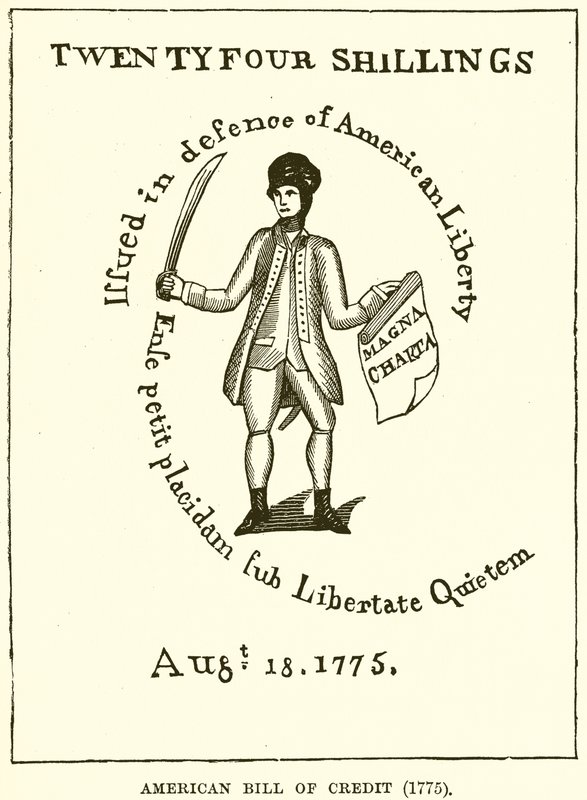 Amerikanischer Kreditbrief (1775) von English School