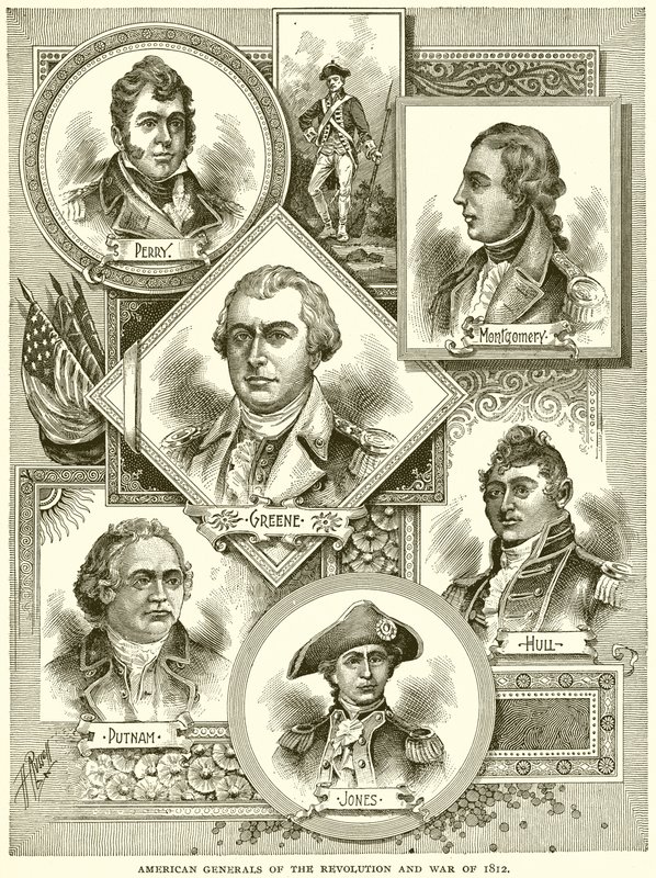 Amerikanische Generäle der Revolution und des Krieges von 1812 von English School
