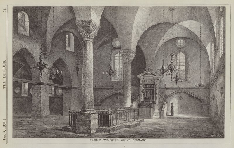 Alte Synagoge, Worms, Deutschland (Gravur) von English School