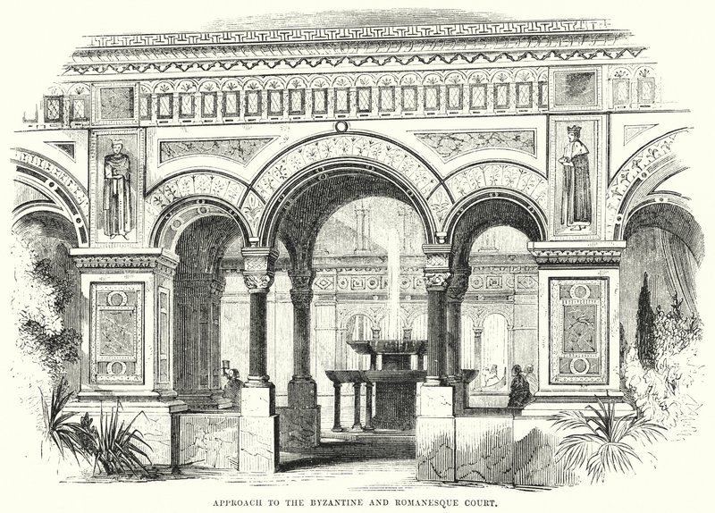 Zugang zum byzantinischen und romanischen Hof (Gravur) von English School
