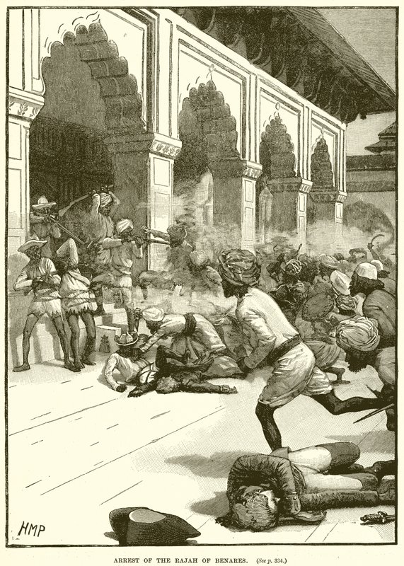 Verhaftung des Rajas von Benares von English School