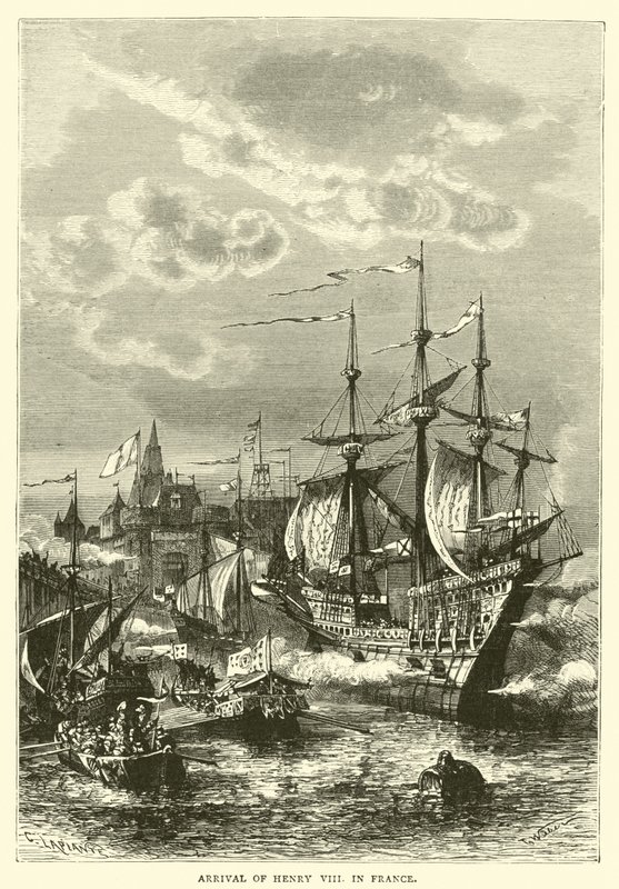 Ankunft von Heinrich VIII. in Frankreich von English School