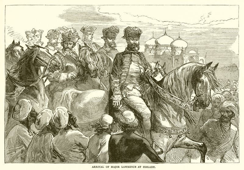Ankunft von Major Lawrence in Coilady (1753) von English School