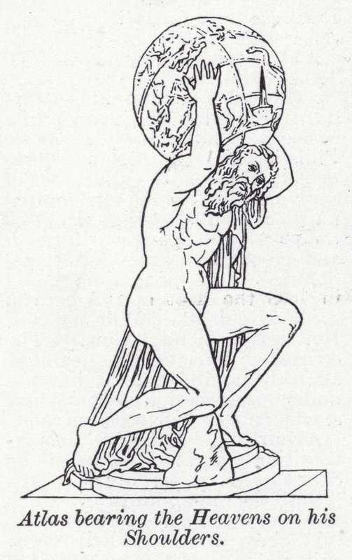 Atlas trägt den Himmel auf seinen Schultern von English School