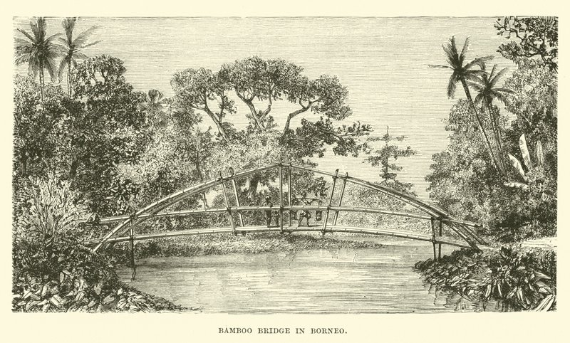 Bambusbrücke in Borneo von English School