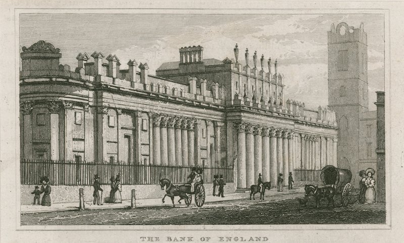Bank of England, Sir John Soanes Südfront, 1823 von English School