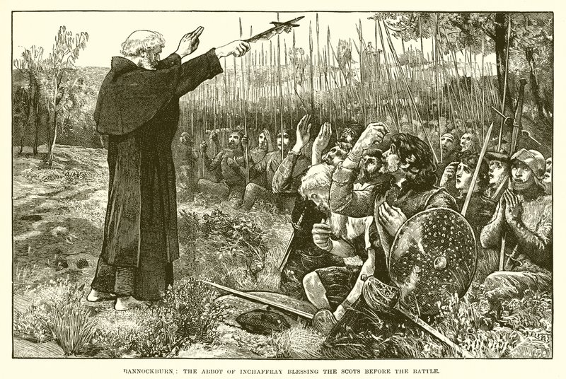 Bannockburn: Der Abt von Inchaffray segnet die Schotten vor der Schlacht von English School