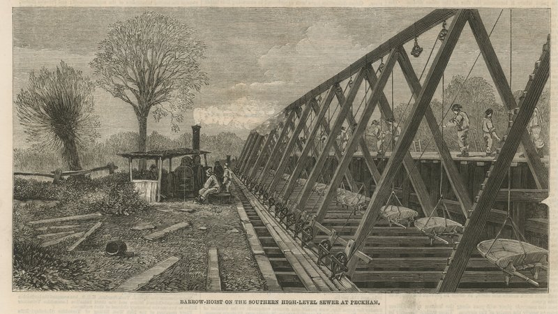 Schubkarrenaufzug am südlichen Hochkanal in Peckham von English School