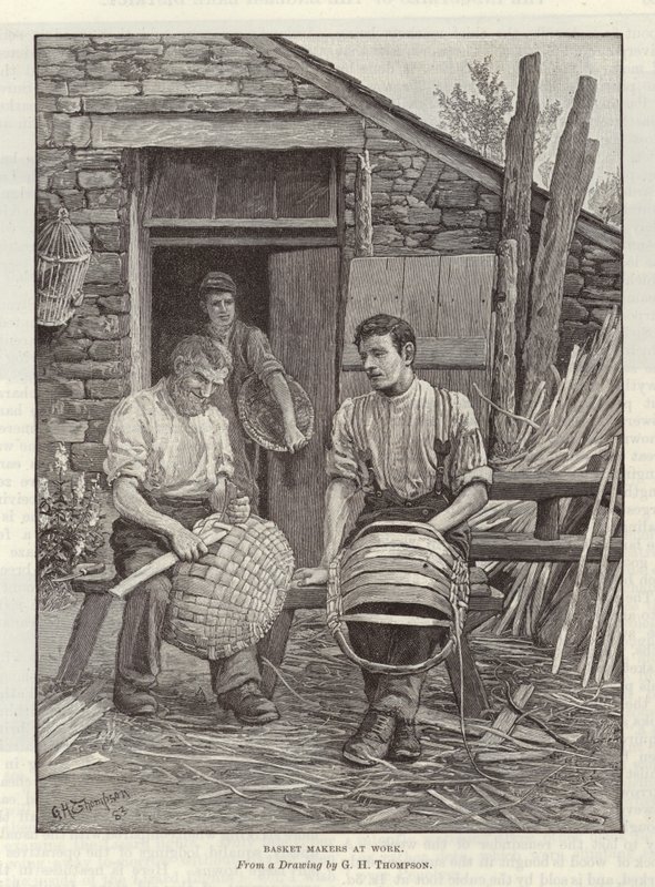 Korbmacher bei der Arbeit von English School
