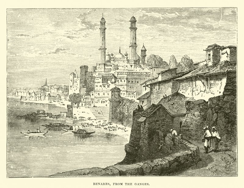 Benares, vom Ganges aus von English School