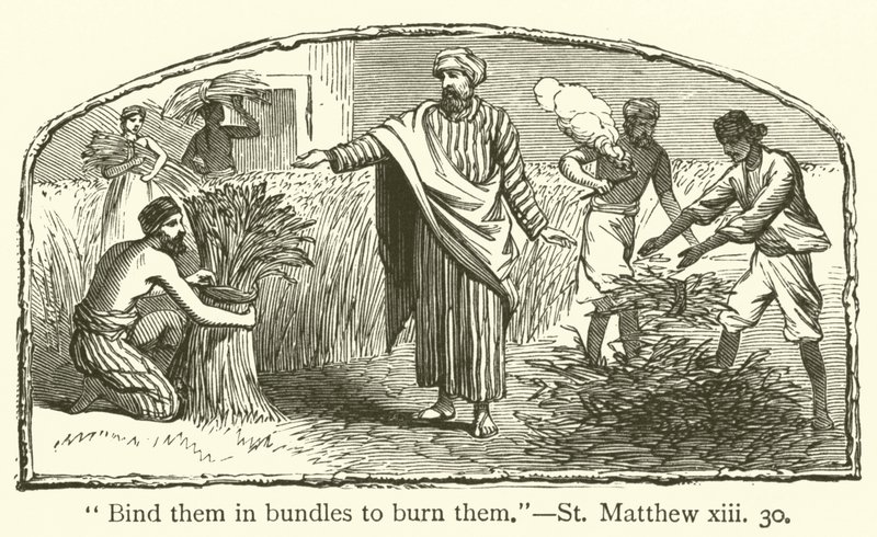 Bindet sie in Bündel, um sie zu verbrennen (St Matthäus, xiii, 30) von English School