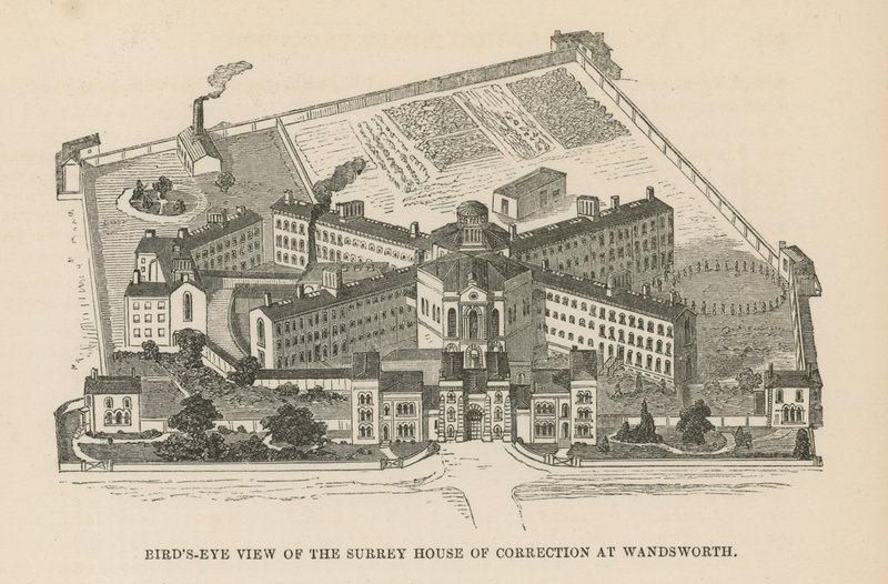 Vogelperspektive des Surrey House of Correction von English School