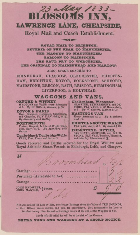 Blossoms Inn, Lawrence Lane, Cheapside, Bill von English School