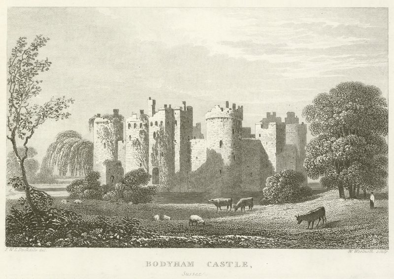 Bodyham Schloss, Sussex (Stich) von English School