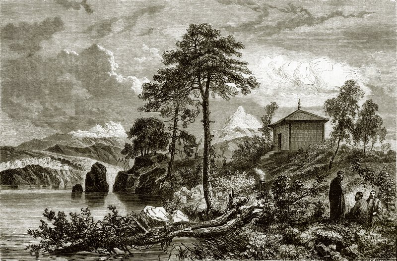 Buriat-Tempel am See Ikeugun, Mongolei von English School